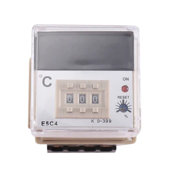 1 PCS E5C4 Tipo de perfil Guía del Controlador de Temperatura 220V 0~399℃ Pantalla Digital Puntero de Control de Interruptor (A)