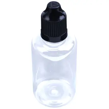 10 Pcs 50ML Vacío Gotero Botellas de Líquido de la Punta de la Aguja Tapa PET Negro