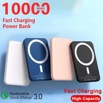 10000mAh Macsafe Powerbank Magnético del Banco del Poder del Cargador Inalámbrico Mini Slim Auxiliar Externo de Batería de Repuesto Para el Iphone 12 13 14
