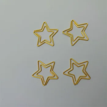12PCS la Estrella de Oro de los Clips de Papel Creativo de los Pines de dibujos animados de los Clips de Papel Hueco Adornos Estrella de Cinco puntas de los Clips de Papel