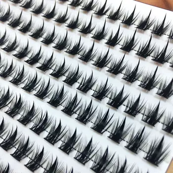 150 Clúster 3D de Imitación de Visón Pestañas Maquillaje Individuales de las Pestañas de Espesor Dramático Segmento de Pestañas Manga Pestañas postizas Perezoso Rápido conforman