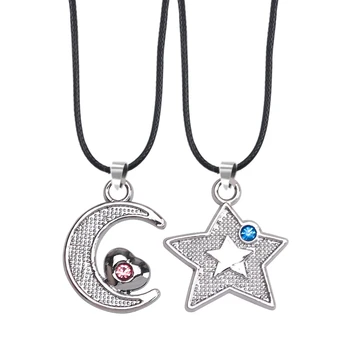 2 -Piezas De Pareja Collar de Luna Estrella Collar de la Aleación Para la Novia de la Joyería del Collar de Regalo de san Valentín