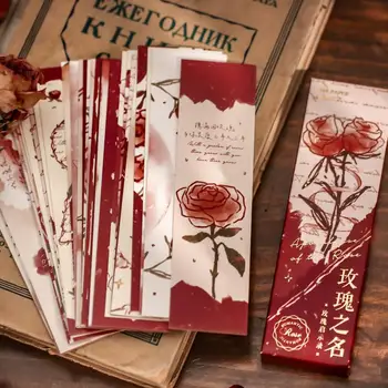 30Pcs/lot Vintage Rose Tema Flor de Papel, Marcadores para Libros Lindo material de Papelería Libro de la Decoración de útiles Escolares