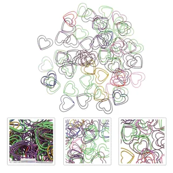 50 Pcs Amor Clip de Papel Archivo de la casa de Apuestas Adorable Decorativo en forma de Corazón Caja Multi-color