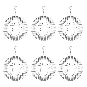 6Pack de 8 Pulgadas de la Sublimación de Viento Spinner Espacios en blanco el Día de Navidad de Viento Hilanderos Colgante de Viento de los Hilanderos De Jardín al aire libre Fácil De Usar
