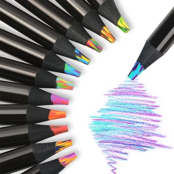 8 Colores Lápices de Suministros de la Escuela de Dibujo Profesional Blackwood arco iris Marcadores de Arte para Colorear Color de Lápiz Lápiz para Niños