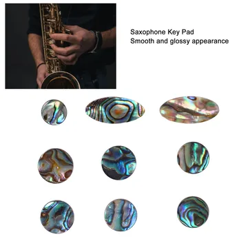 9PCS Saxofón pulpejos de los Dedos de Saxofón Clave Botones de Instrumentos Musicales Accesorios Varios Tamaños C355 Amarillo