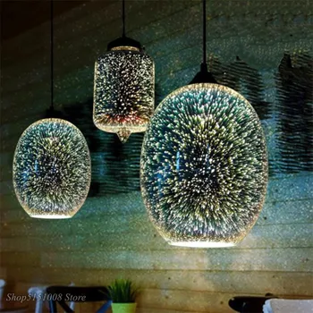Brillante 3D LED de las Luces Colgantes lustre pendente Para Barra de Cocina, sala de estar Moderna de Vidrio Industrial de la lámpara colgante Accesorios de decoración