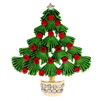 CINDY XIANG Rhinestone Árbol de Navidad Broche Unisex Accesorios de Moda 2 Colores Disponibles Festivel de Invierno de la Joyería