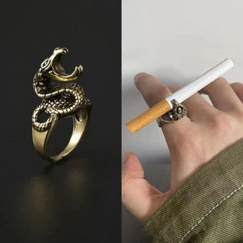 Creativo De Cigarrillos Titular Forma De Dragón Serpiente De Diseño De Dedo De Cigarrillos Titular De Regalo De Cumpleaños Hombres Grueso Humo De Cigarrillos Titular