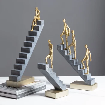 Creativo Nórdicos Estatua de Accesorios para el Hogar Sala de estar Decoración de Oro Estatuilla de Arte Moderno Abstracto Accesorios Estatuas para la Decoración