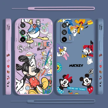 Disney Mickey Mouse La Familia Para Realme Q5i V23 Narzo 50A 50i 10 9i 7i 8i 6s 5i 6i Primer Mundial de Líquido a la Izquierda de la Cuerda de la caja del Teléfono
