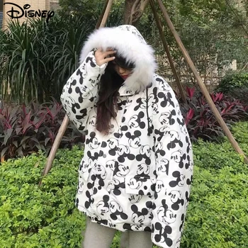 Disney Nueva Llegada de la Marca de Ropa de Moda de Mickey Mouse Suelto Chaqueta de Abrigo de Invierno Casual de Algodón-Chaqueta acolchada