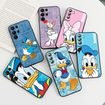El Pato Donald de Disney Para Samsung Galaxy S22 S23 S20 S21 Ultra Plus Pro S10 S9 S8 S7 4G 5G de silicona Suave Negro caja del Teléfono Fundas