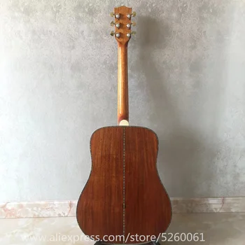 KOA lados y la espalda, diapasón de ébano, tapa de abeto sólido, real concha de abulón de unión, de alta calidad Hum mingbird guitarra acústica