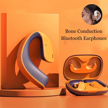 La Conducción ósea TWS Auricular Bluetooth Inalámbrico de Auriculares Panorámica de Sonido de los Deportes de Cancelación de Ruido Impermeable gancho para la Oreja los Auriculares