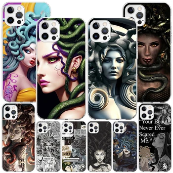 La Medusa de la Mitología griega Phnoe Caso para el Iphone 11 12 13 Mini 14 15 Max Pro X Xs Xr 7 y 8 + Apple 6S SE 2020 Único de la Tapa Coque