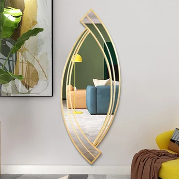 La pared de la Estética Decorativa Espejo de Cuerpo Completo Irregulares Dormitorio Espejo Decorativo Gran Espejo de Pared Decoración del Hogar de Lujo YY50DM