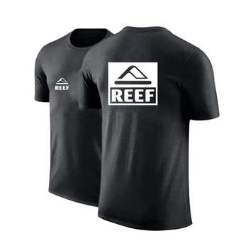 Los arrecifes de 2023 Hombres Nuevos de Verano Caliente de Color Sólido de Algodón Casual Impresión de Gimnasio camisetas Correr al aire libre del Deporte de Manga Corta Camiseta Tops