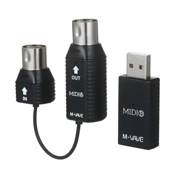 M-VAVE MS1 Mini Wireless Sistema de Transmisión MIDI del Adaptador de Plug and Play Apoyo Gana Teléfono Inteligente