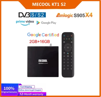 MECOOL KT1 DVB-S2 Receptor de televisión digital 4K Decodificador de Satélite Amlogic S905X4 Netflix Android TV 10 de Google Italia española de la CAJA de TV