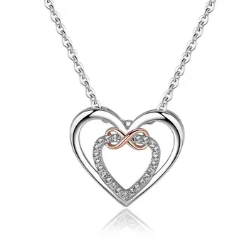 Nuevo Cristal de Doble Corazón Collar Para las Mujeres de la Joyería Gargantilla de 2023 Trending Nuevo Amor Infinito 8 de Lujo en el Corazón de las Mujeres Collar de Regalos