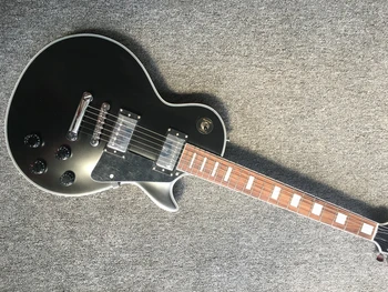 Nuevo lp de black estándar estrella de guitarra personalizada color negro mate guitarra eléctrica chrome de recogida de palisandro diapasón de la guitarra
