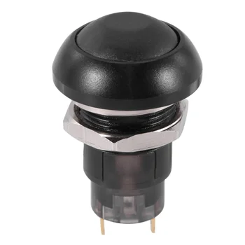 On-Off de Enganche Impermeable de 12 mm pulsador Interruptor SPST 2A IP67, Negro