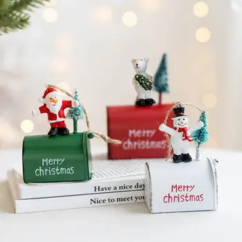 Oso Buzón Colgante Festivo Buzón Colgante de Santa Claus, muñeco de Nieve Oso Decoración del Árbol de Navidad Colgando Adornos para el Hogar
