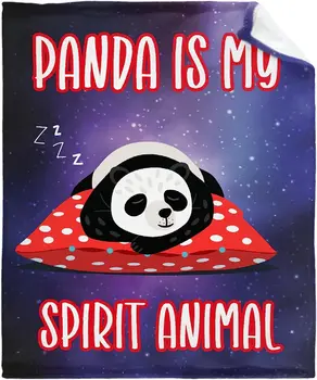 Panda es Mi Espíritu Animal de Tiro de la Manta Suave, Acogedor, Cálido Aproximada de Franela Manta para el Sofá Cama Coche Sofá para Acampar al aire libre de Regalo
