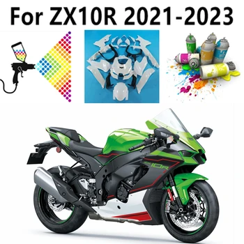 Para ZX10RR ZX10R ZX 10R 2021 2022 2023 Verde Rejilla Negra Raya de Impresión de la Carrocería la Carrocería de la Motocicleta Carenado Completo Kit de