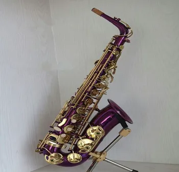 Púrpura E Saxofón Alto Instrumento De Viento De Madera De Latón De Saxofón, Instrumento Adecuado Niños Principiantes Adultos Conjunto Completo De Accesorios