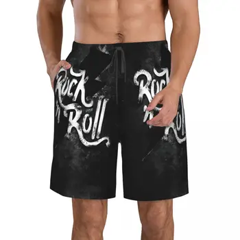 Rock Heavy Metal de los Hombres pantalones Cortos de Playa Gimnasio de secado Rápido, Divertido Traje de baño de la Calle de la Diversión 3D Cortos