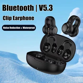 TWS Bluetooth 5.3 Auriculares Inalámbricos de tipo Clip-on Indoloro Deportes Auriculares Impermeables con Cancelación de Ruido Auriculares Gaming