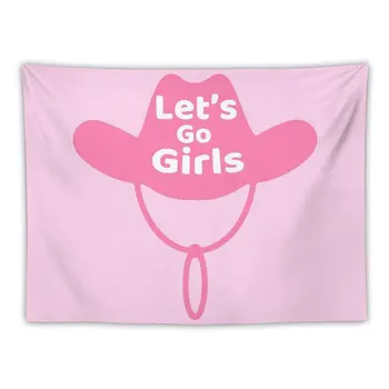 Vamos a ir a las niñas de color rosa sombrero de vaquera Tapiz de la Pared de la Decoración Mural de la Sala de Estética