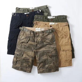 Verano Nuevos Hombres Camouflage Cargo Shorts Retro Multi Bolsillos de Tamaño Más Flojo de Playa Casual Pantalones de Jogging